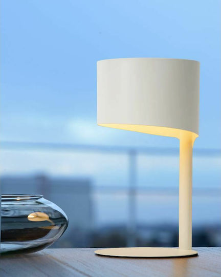 Lucide Lightning Knulle Metal Lampă de masă pentru Soclu E14 cu Abajur Alb și Bază Lucide Lightning Knulle Metal Lampă de masă pentru Soclu E14 cu Abajur Alb și Bază