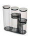 Joseph Joseph Podium Set 5Stück Gläser Allgemeine Verwendung mit luftdichtem Deckel & Basis Glas Transparent 32.6cm