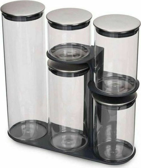 Joseph Joseph Podium Set 5buc Borcane Uz General cu capac ermetic & Bază Sticlă Transparent 32.6cm Joseph Joseph Podium Set 5buc Borcane Uz General cu capac ermetic & Bază Sticlă Transparent 32.6cm