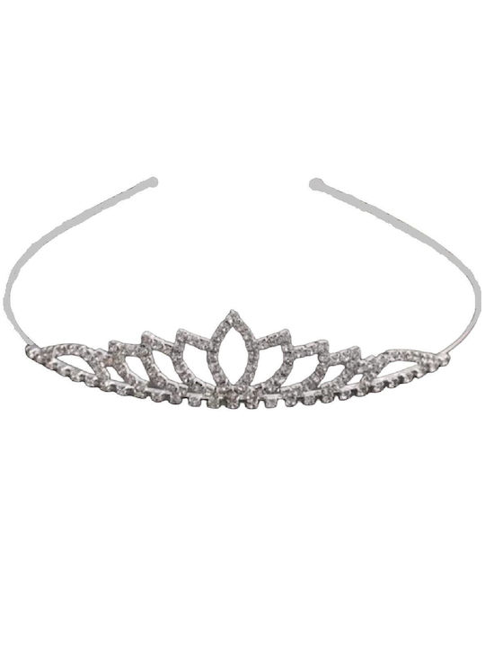 Bridal Crown - Tiara Birthday Party with silver crystals 2,70cm tall