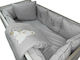 Beboulino Baby Crib Bedding Set Embroidery Lines 8pcs Gray