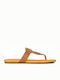 Leather Women's Sandals Tabac Brown
