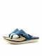 Adam's Shoes Leather Women's Flat Sandals in Light Blue Color