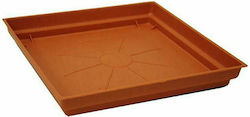 Plastona 194A Square Plate Pot Brown 19x19cm