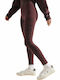 Women's Long Training Legging High Waisted Rich Deep Burgundy