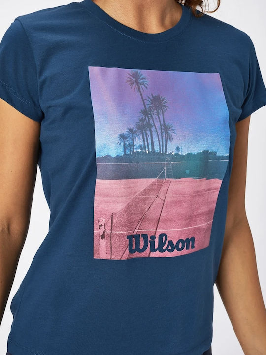 Wilson Majolica Γυναικείο Αθλητικό T-shirt Μπλε