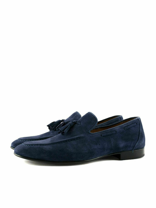 Damiani 590 Men's Suede Loafers Blue