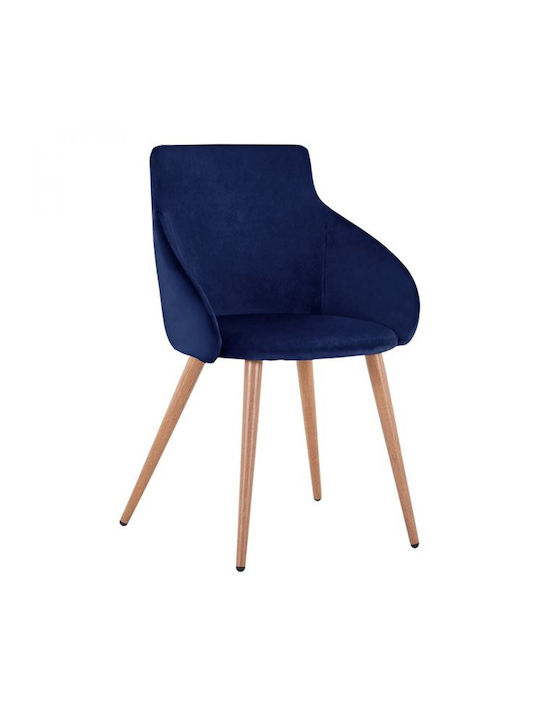 Ivy Dining Room Velvet Armchair Μπλε 55x55x80cm