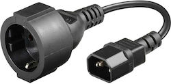 Well Schuko - IEC C14 Cable 0.15m Μαύρο IEC-CCE-0.23-WL