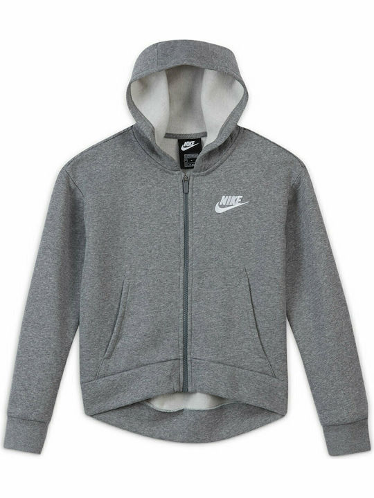 Athletic Kids Cardigan Cotton with Hood Gray Sportswear Club