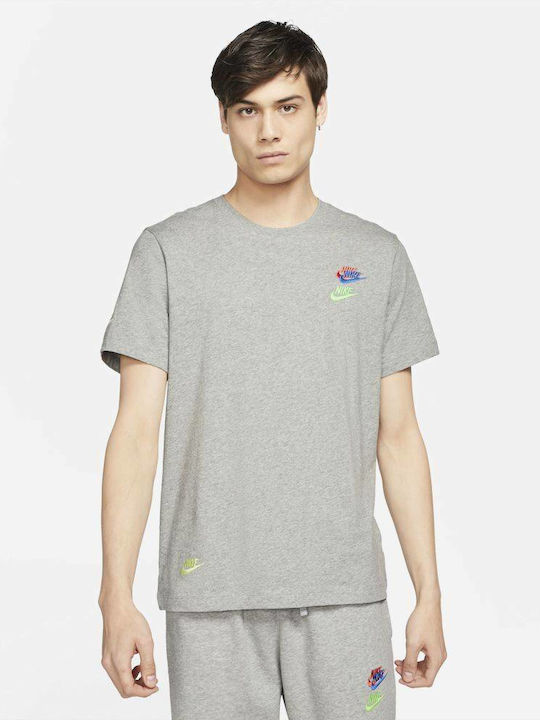 Nike Club Essentials Αθλητικό Ανδρικό T-shirt Γκρι με Λογότυπο