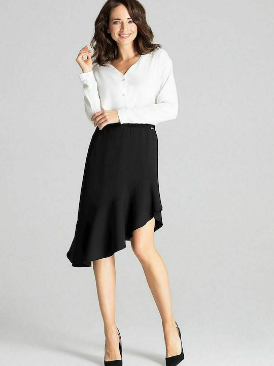 Lenitif L065 High Waist Mini Skirt in Black color