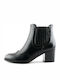 2051 Leder Stiefeletten Damen Schwarz