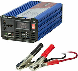 Tele Inverter Αυτοκινήτου Καθαρού Ημιτόνου 600W για Μετατροπή 12V DC σε 230V AC