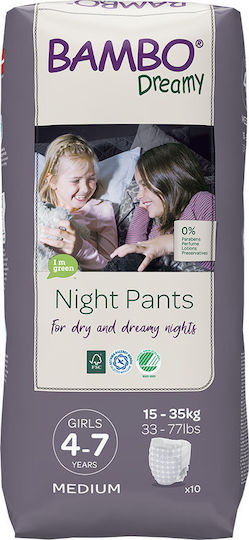 Bambo Nature Πάνες Βρακάκι Bambo Dreamy Girls για 15-35kg 10τμχ
