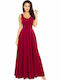 Numoco Summer Maxi Dress for Wedding / Baptism Burgundy