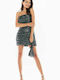 Awama Mini Evening Dress Strapless Gray