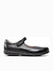 Kids Leather Ballerinas J Naimara G with Hoop & Loop Closure Black