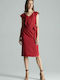 Figl M674 Summer Midi Dress Red 135793