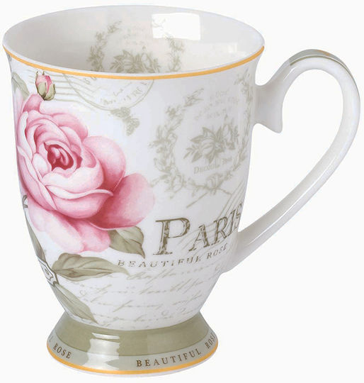 Καρβούνης Floral Paris Roses Κούπα από Πορσελάνη Πολύχρωμη