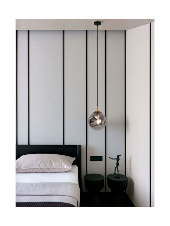 Viokef Oscar Pendant Light Silver Ball with Socket E27 25cm