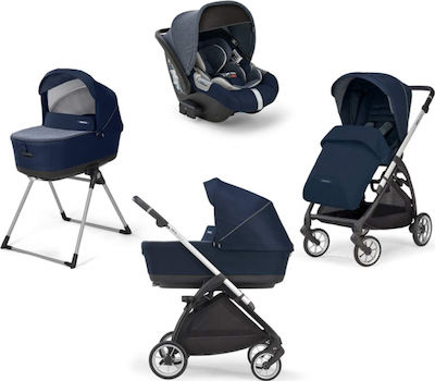 Inglesina Electa Quattro Cab Reglabil 3 în 1 Cărucior pentru copii Potrivit pentru Nou-născut Soho Blue 8.7kg