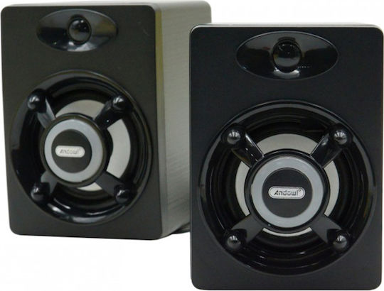 Andowl Q-YX31 Ηχεία Υπολογιστή 2.0 με Ισχύ 6W Μαύρα