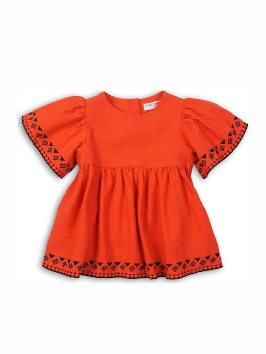 Minoti Kids Shirt Short Sleeve Coral