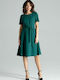 Lenitif L043 Midi Dress Short Sleeve Green