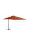Umbrella Hanging Square Aluminum Terracotta with Base & LED Lighting 2.5x2.5m