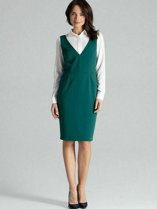 Lenitif L039 Midi Dress Green