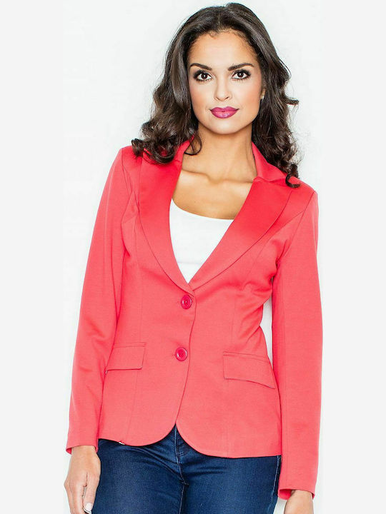 Figl M085 Damen Mittellang Blazer Rot 47970