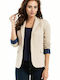 MOE M243 Women's Waisted Blazer Beige MOE243