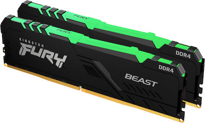 Kingston Fury Beast RGB 16GB DDR4 RAM cu 2 module (2x8GB) și Viteză 3200 pentru Desktop