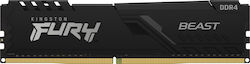 Kingston Fury Beast 16GB DDR4 RAM cu Viteză 3200 pentru Desktop