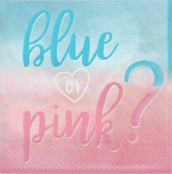 Gender Reveal Χαρτοπετσέτες 33x33εκ. 16τμχ