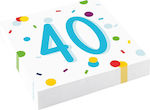 Party Napkins 40 Confetti Birthday 33x33cm 20τμχ White 33x33cm. 20pcs