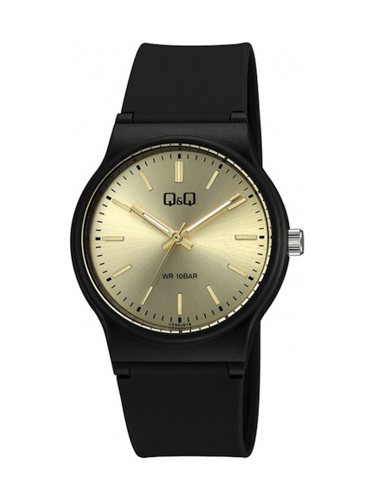 Q&Q Watch with Black Rubber Strap