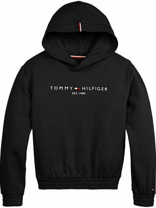 Fleece Παιδικό Φούτερ με Κουκούλα Μαύρο Essential