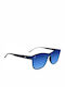 OJO Sunglasses Square Oye Unisex Γυαλιά Ηλίου με Μαύρο Κοκκάλινο Σκελετό και Μπλε Polarized Καθρέφτη Φακό