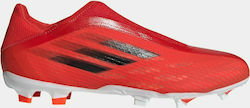 Adidas X Speedflow.3 Laceless FG Χαμηλά Ποδοσφαιρικά Παπούτσια με Τάπες Κόκκινα