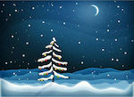 Ευχετήρια Κάρτα Χριστουγεννιάτικη Χιονισμένο Δέντρο 16x11.6cm