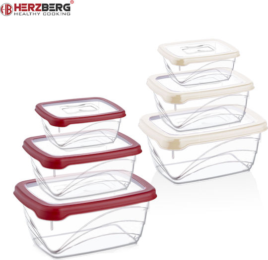 Herzberg Extra Bio Saver Cutie pentru Mâncare Plastic Roșu 3buc