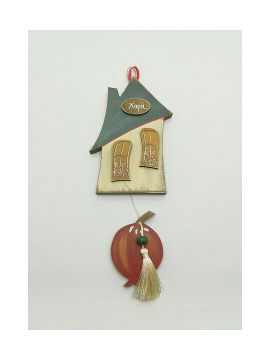 Bnart Handmade Окачен Гоури Къща Петрол от Дървο 10x29см 1бр