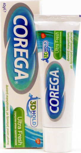 Corega 3D Hold Ultra Fresh Denture Adhesive Cream 40gr