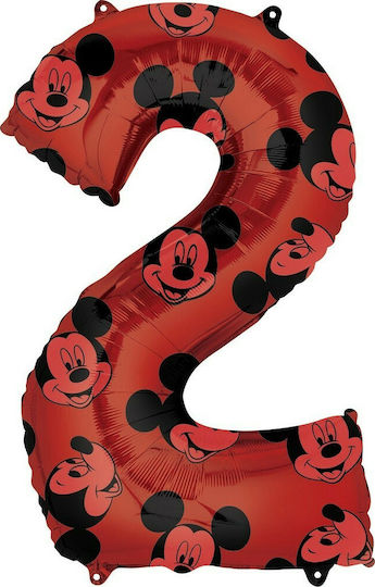 Балон Фолио Jumbo Число 2 Червен Mickey Mouse Forever 66бр