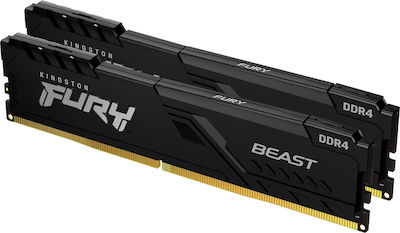 Kingston Fury Beast 32GB DDR4 RAM mit 2 Modulen (2x16GB) und Geschwindigkeit 3200 für Schreibtisch