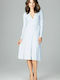 Lenitif K465 Midi Dress Wrap Light Blue