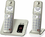 Panasonic Champagne Cordless Phone (2-Pack) with Speaker Champagne
