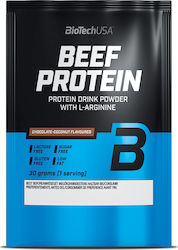 Biotech USA Beef Drink Powder with L-arginine Gluten & Lactose Free with Flavor Strawberry 30gr